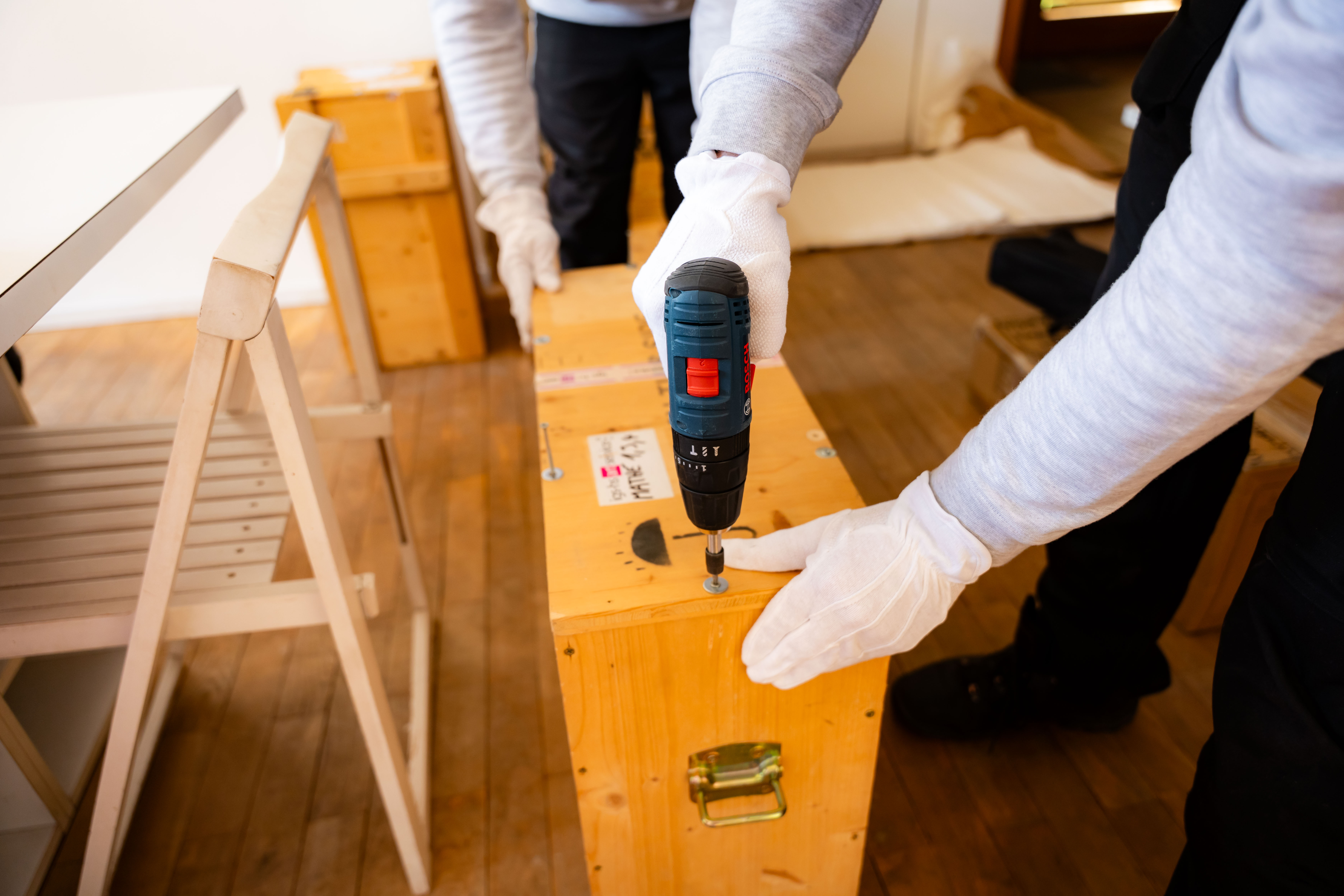 Balenie diel pred prevozom do Viedne