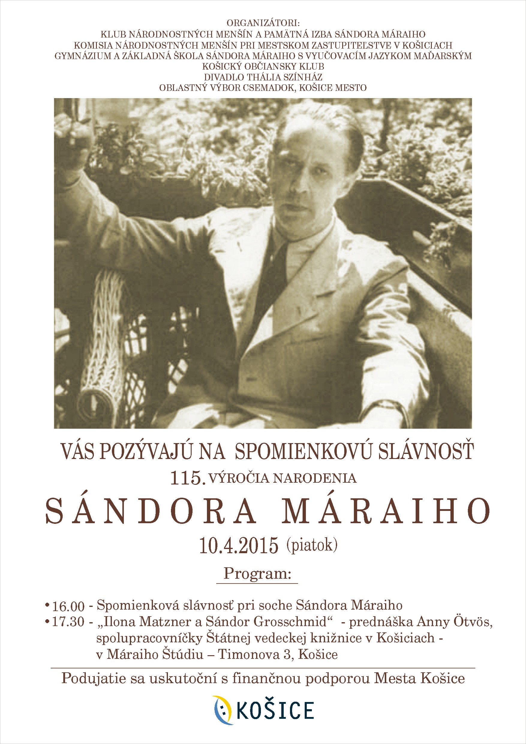 115. výročie narodenia Sándora Máraiho
