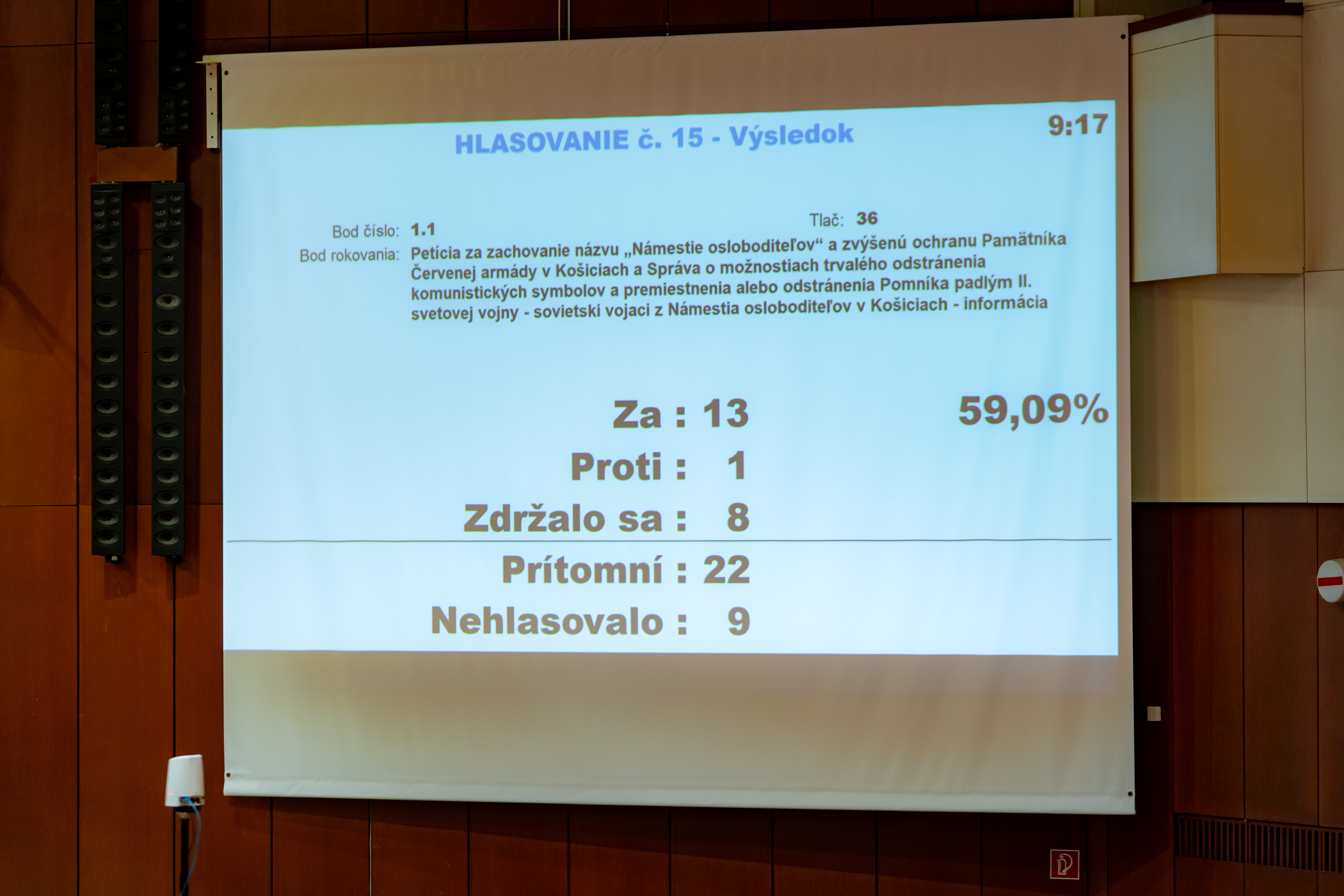 Rokovanie mestského zastupiteľstva