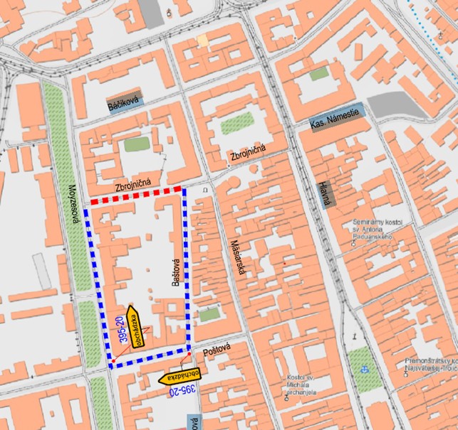 obchádzková trasa Zbrojničná 