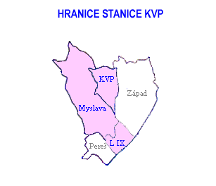 Mapa - hranice stanice KVP